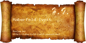 Haberfeld Ivett névjegykártya